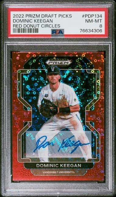 2022 Panini Prizm Dominic Keegan Red Donut Circles #PDP134 card image