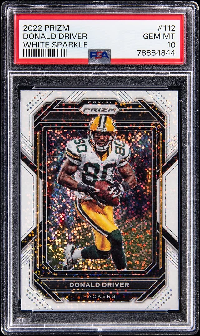 2022 Panini Prizm Donald Driver White Sparkle Prizm #112 card image