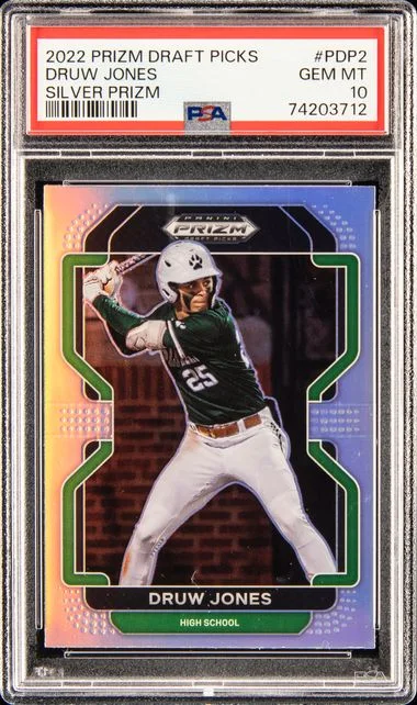 2022 Panini Prizm Draft Picks Druw Jones Silver Prizm #Pdp2 card image