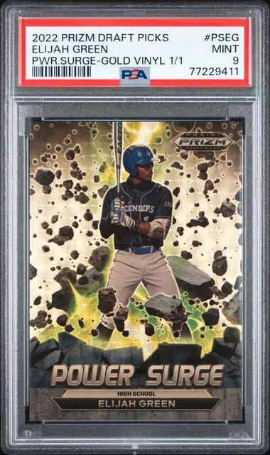 2022 Panini Prizm Draft Picks Elijah Power Surge Gold Vinyl 1/1 #PSEG card image