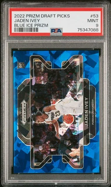 2022 Panini Prizm Draft Picks Jaden Ivey Blue Ice Prizm #53 card image