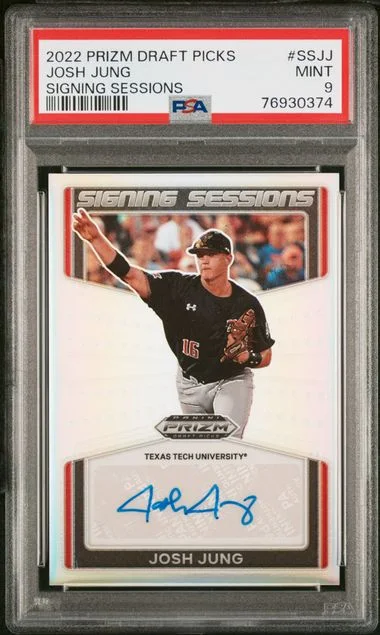 2022 Panini Prizm Draft Picks Josh Jung Signing Sessions #SSJJ card image