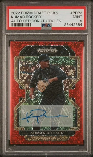 2022 Panini Prizm Draft Picks Kumar Rocker Autograph-Red Donut Circles #PDP3 card image
