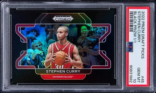 2022 Panini Prizm Draft Picks Stephen Curry Black Prizm #45 card image