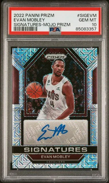 2022 Panini Prizm Evan Mobley Signatures Mojo Prizm #SIGEVM card image