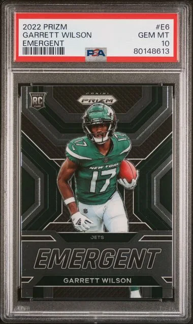 2022 Panini Prizm Garrett Wilson Emergent #E6 card image