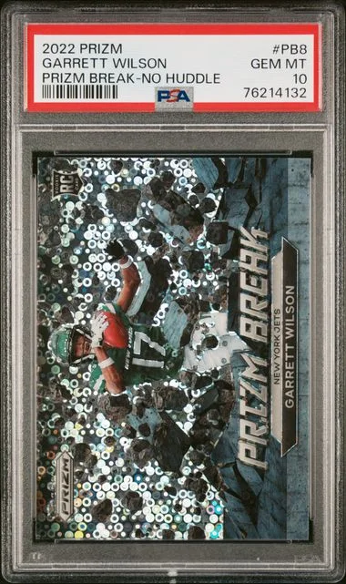 2022 Panini Prizm Garrett Wilson Prizm Break No Huddle #Pb8 card image