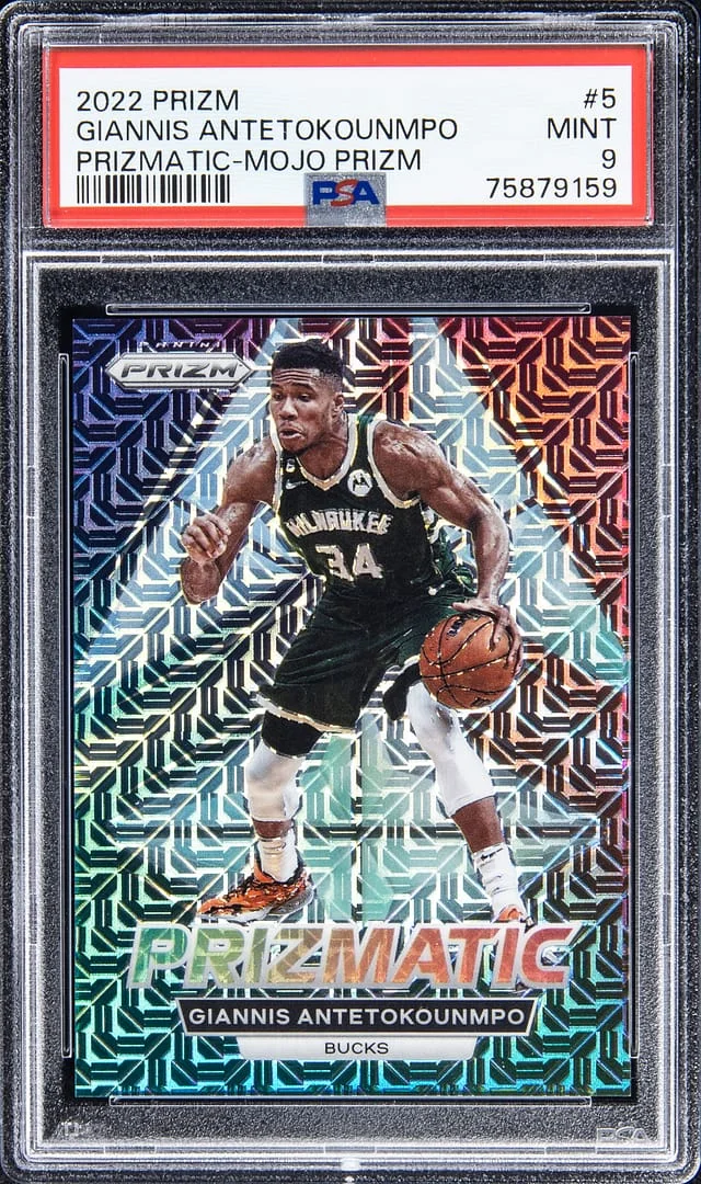 2022 Panini Prizm Giannis Antetokounmpo Prizmatic Mojo #5 card image