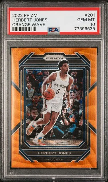 2022 Panini Prizm Herbert Jones Orange Wave #201 card image