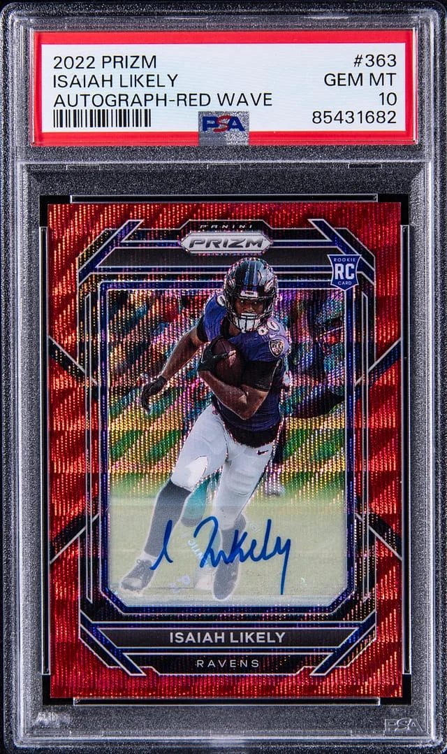 2022 Panini Prizm Isaiah Likely Autograph Red Wave #363 card image