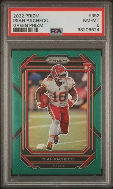 2022 Panini Prizm Isiah Pacheco Black Finite Prizm #352 card image