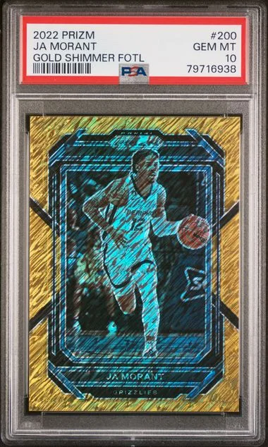 2022 Panini Prizm Ja Morant Gold Shimmer Fotl #200 card image