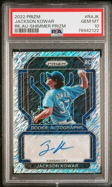 2022 Panini Prizm Jackson Kowar Autographs Shimmer Prizm #RA-JK card image