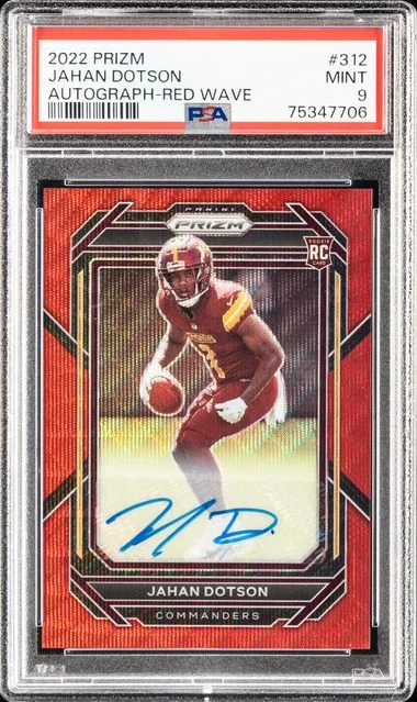 2022 Panini Prizm Jahan Dotson Autograph-Red Wave #312 card image