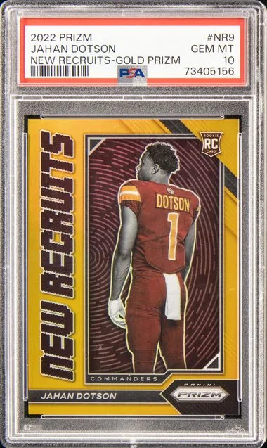 2022 Panini Prizm Jahan Dotson New Recruits Gold Prizm #NR-9 card image