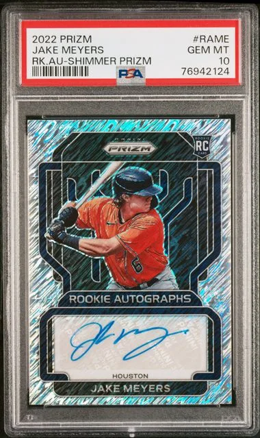 2022 Panini Prizm Jake Meyers Autographs Shimmer Prizm #RA-ME card image