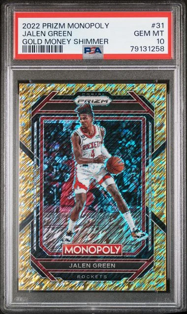 2022 Panini Prizm Jalen Monopoly Gold Money Shimmer #31 card image