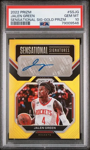 2022 Panini Prizm Jalen Sensational Signatures Gold Prizm #SSJG card image