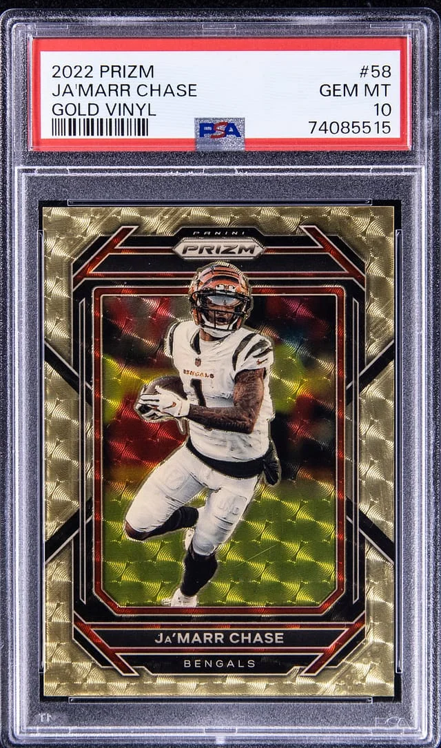 2022 Panini Prizm Ja'Marr Chase Blue Shimmer #58 card image