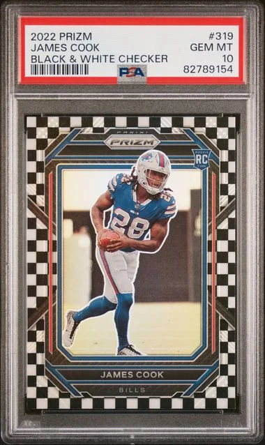 2022 Panini Prizm James Cook Black & White Checker #319 card image