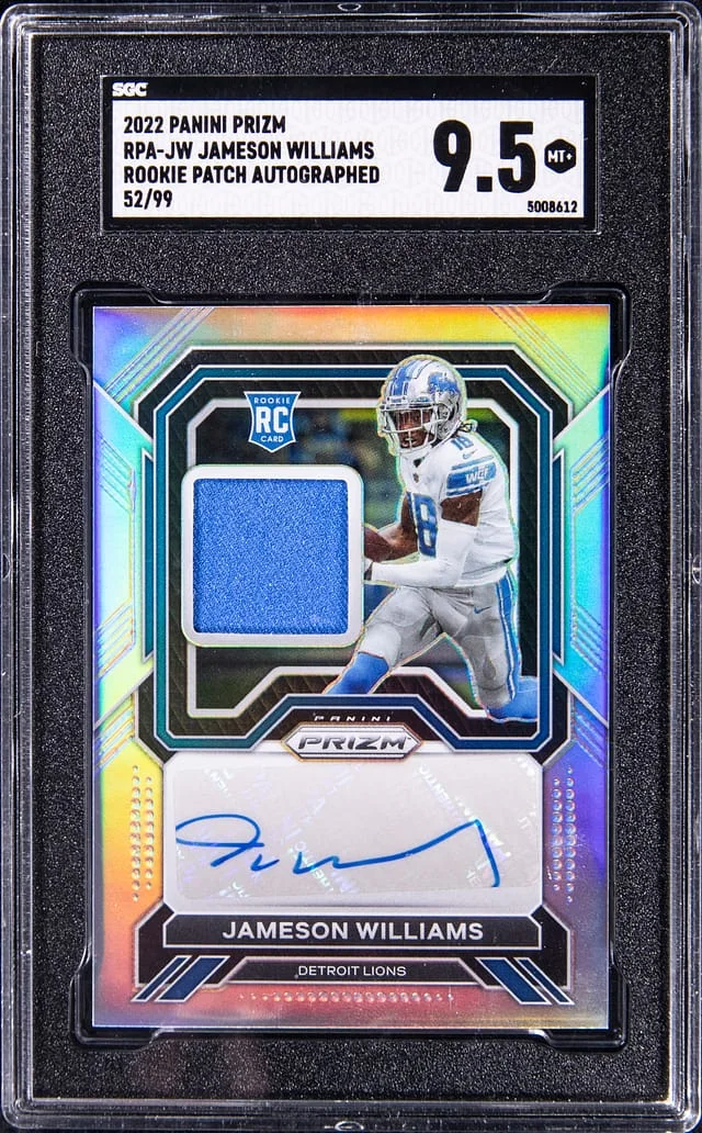 2022 Panini Prizm Jameson Williams Patch Autograph (RPA) #RPA-JW card image