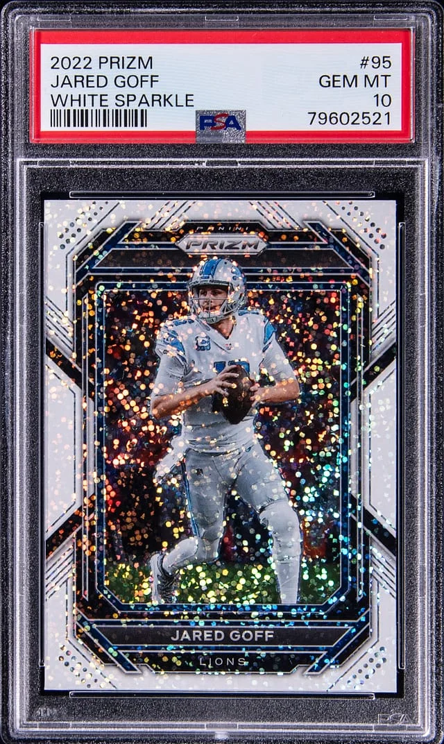 2022 Panini Prizm Jared Goff White Sparkle #95 card image