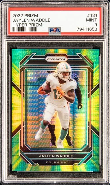2022 Panini Prizm Jaylen Waddle Hyper Prizm #181 card image