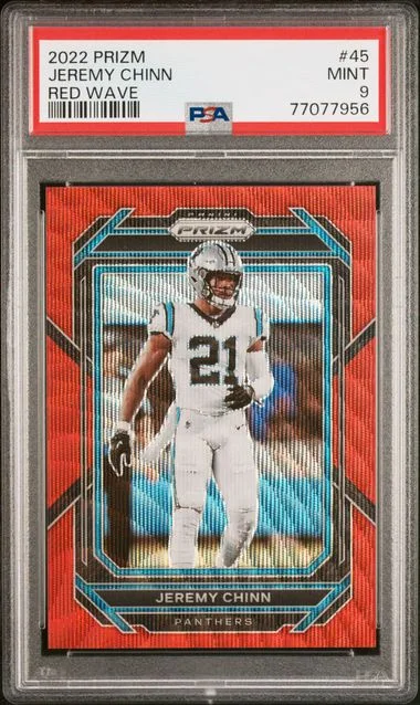 2022 Panini Prizm Jeremy Chinn Red Wave #45 card image