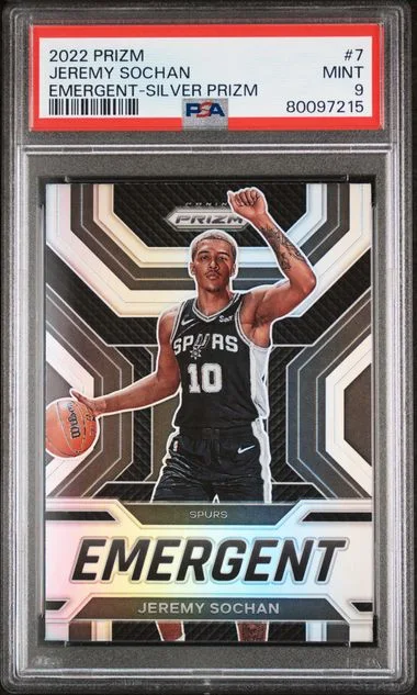 2022 Panini Prizm Jeremy Sochan Emergent Silver Prizm #7 card image