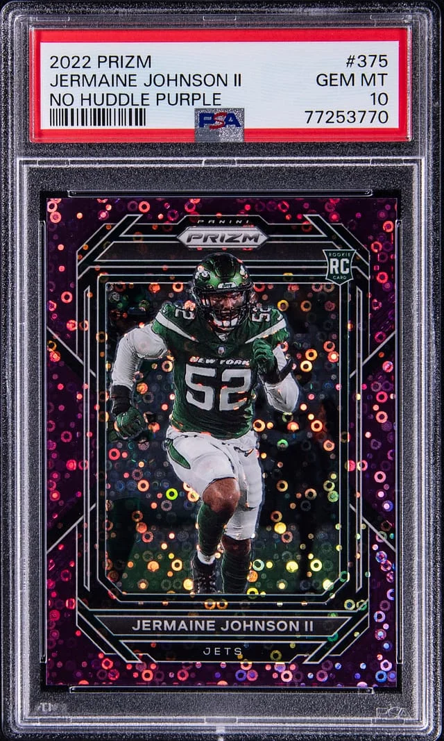 2022 Panini Prizm Jermaine Johnson II No Huddle Purple #375 card image