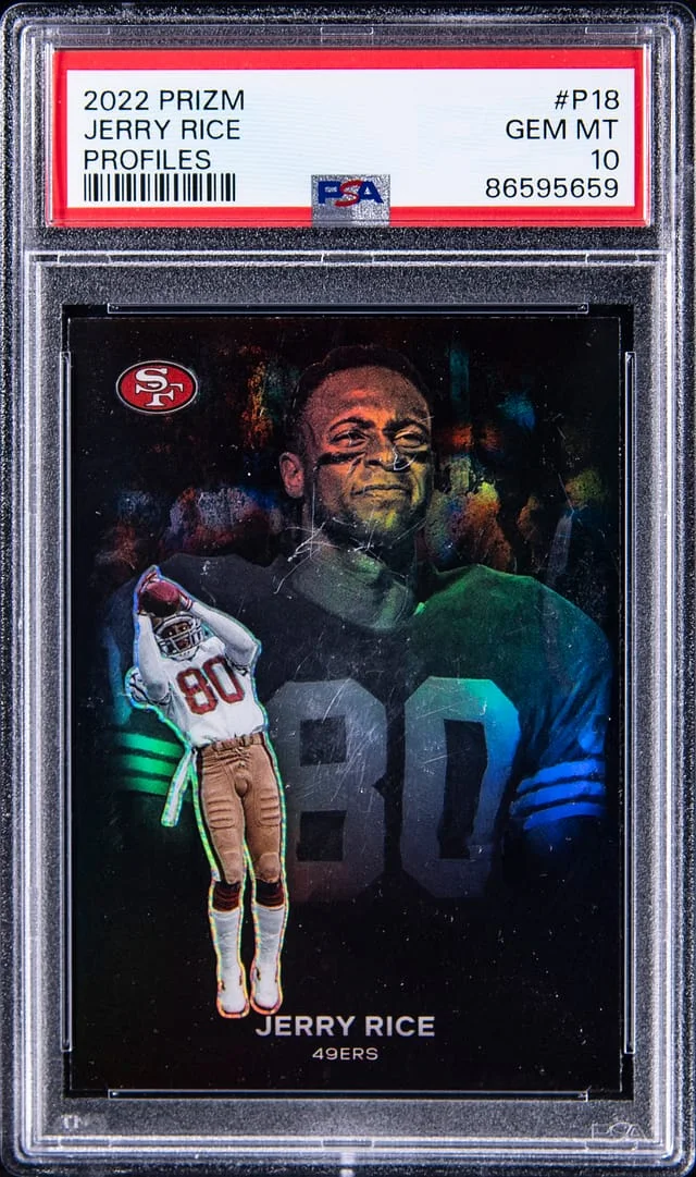 2022 Panini Prizm Jerry Rice Profiles #P18 card image