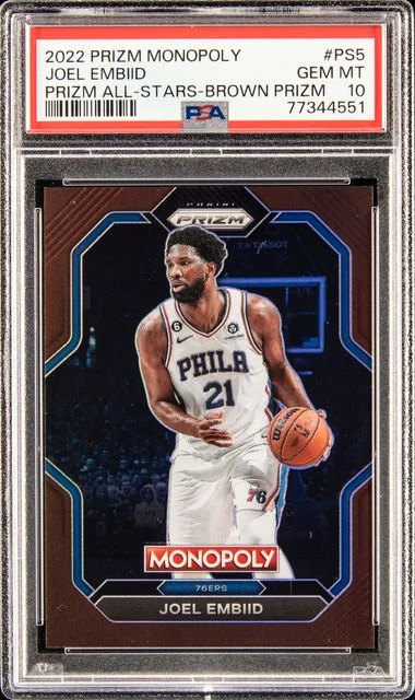 2022 Panini Prizm Joel Embiid Monopoly Prizm All-Stars Brown Prizm #Ps5 card image