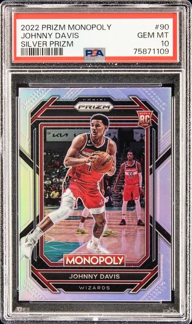 2022 Panini Prizm Johnny Davis Monopoly Silver Prizm #90 card image