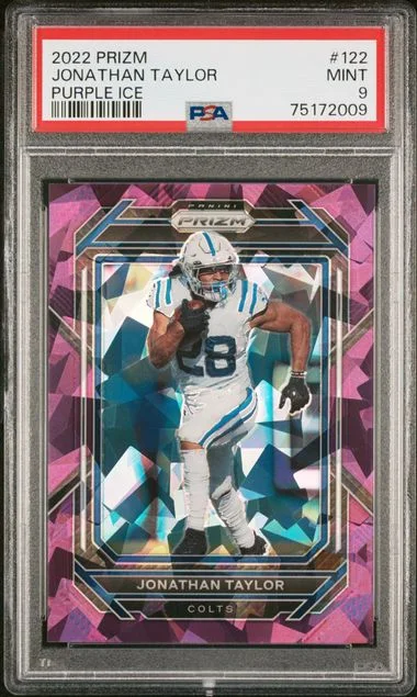 2022 Panini Prizm Jonathan Taylor Purple Ice #122 card image