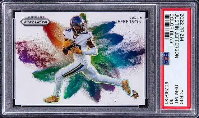 2022 Panini Prizm Justin Jefferson Color Blast #CB10 card image