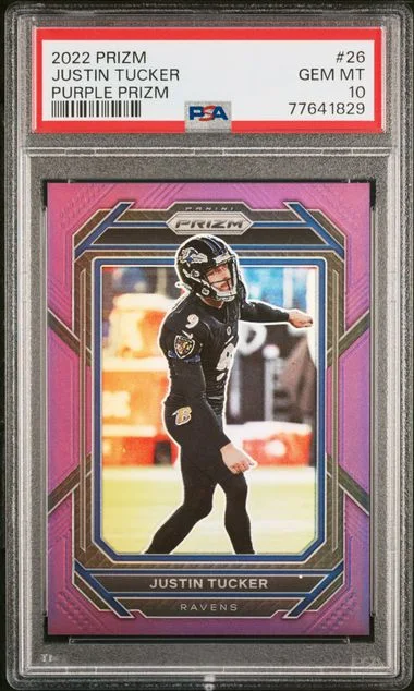 2022 Panini Prizm Justin Tucker Purple Prizm #26 card image