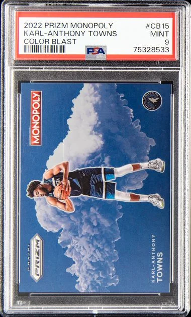 2022 Panini Prizm Karl-Anthony Towns Monopoly Color Blast #CB15 card image