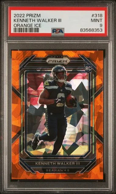 2022 Panini Prizm Kenneth Walker III Orange Ice #318 card image