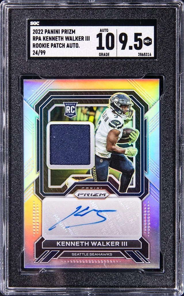 2022 Panini Prizm Kenneth Walker III Patch Autograph (RPA) #RPA-KW card image