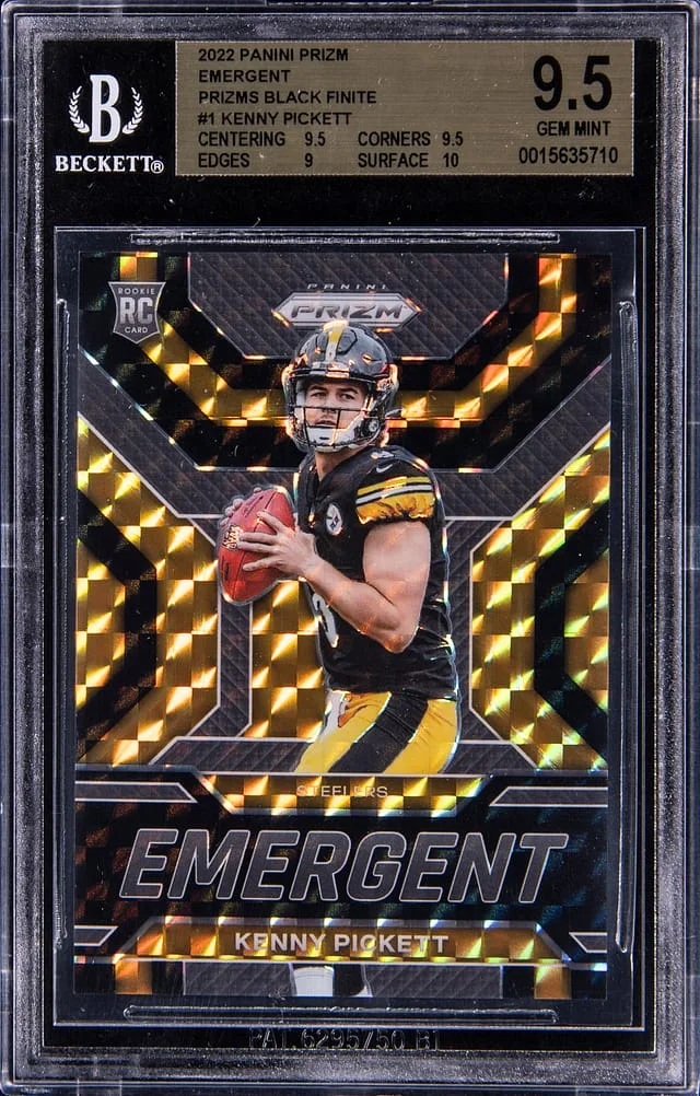 2022 Panini Prizm Kenny Pickett Emergent Black Finite Prizm #1 card image