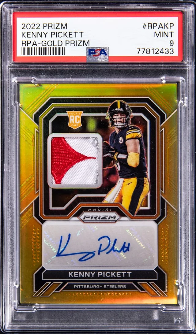 2022 Panini Prizm Kenny Pickett Patch Autograph (RPA) Gold Prizm #RPA-KP card image