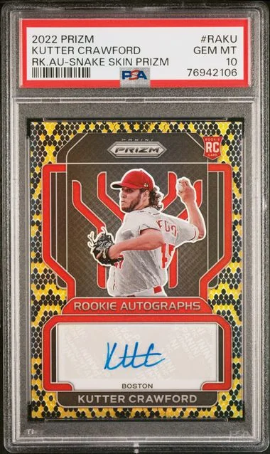 2022 Panini Prizm Kutter Crawford Autographs Snake Skin Prizm #RA-KU card image