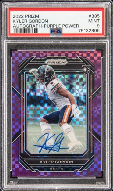 2022 Panini Prizm Kyler Gordon Autograph Purple Power #385 card image