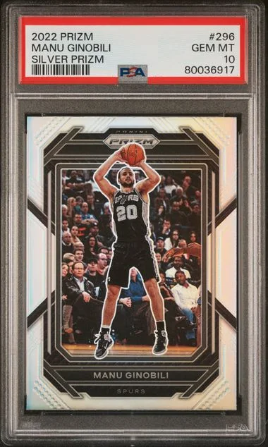 2022 Panini Prizm Manu Ginobili Silver Prizm #296 card image