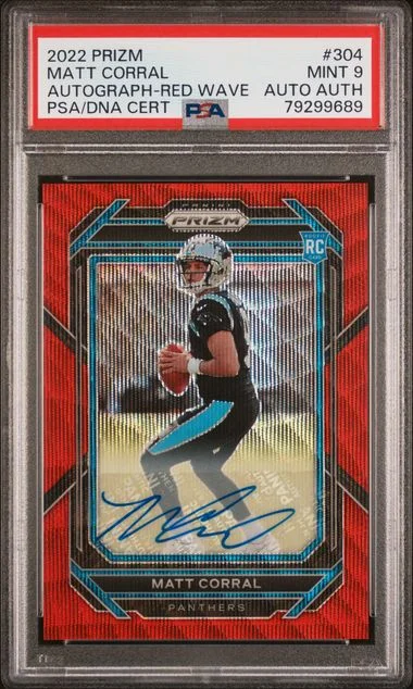 2022 Panini Prizm Matt Corral Autograph-Red Wave #304 card image