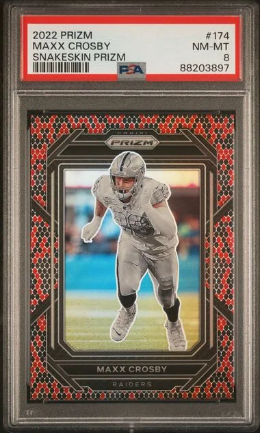 2022 Panini Prizm Maxx Crosby Snakeskin Prizm #174 card image