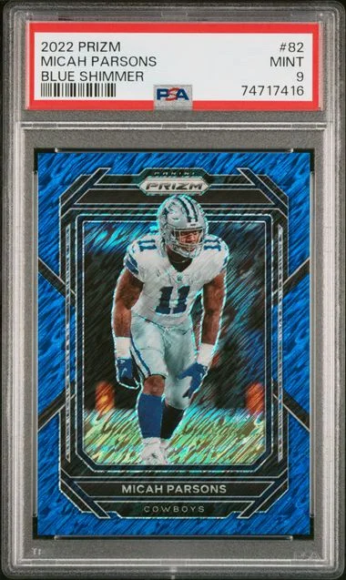 2022 Panini Prizm Micah Parsons Blue Shimmer #82 card image