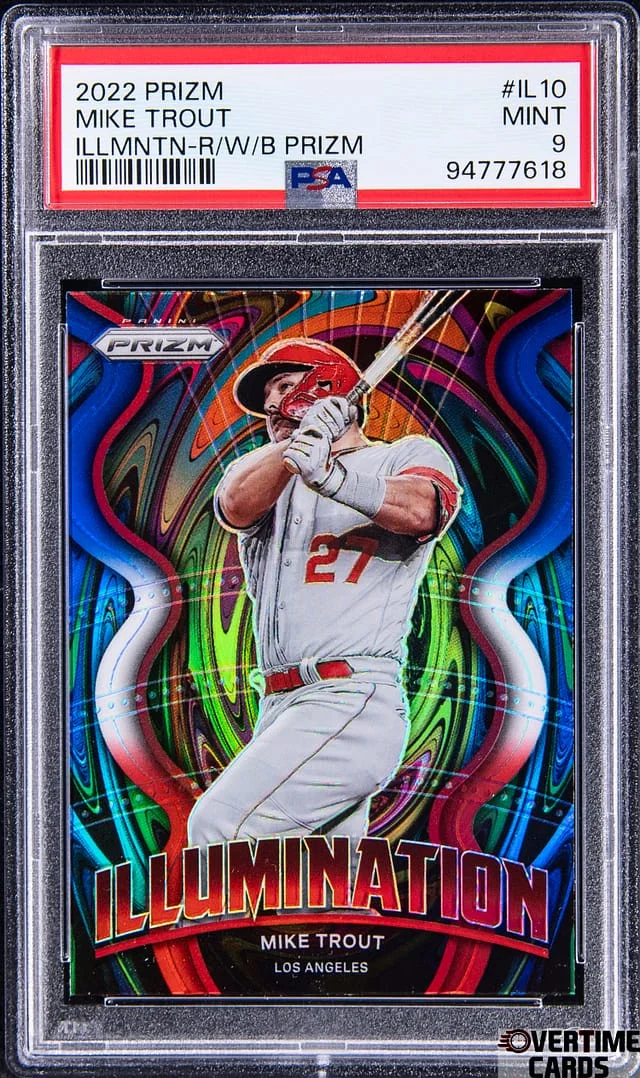 2022 Panini Prizm Mike Trout Illumination-Red/White/Blue Prizm #IL10 card image