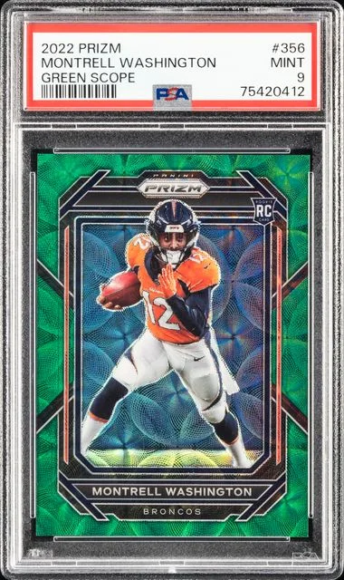2022 Panini Prizm Montrell Washington Green Scope #356 card image