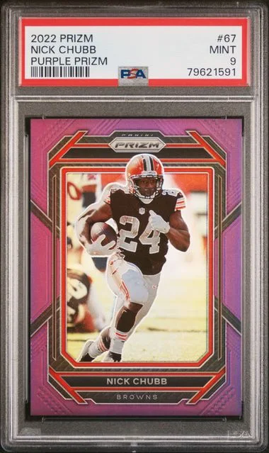 2022 Panini Prizm Nick Chubb Purple Prizm #67 card image